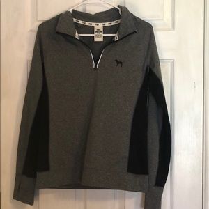 Grey and black half zip